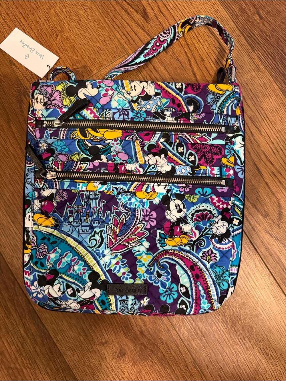 Vera Bradley Disney Mickey & Minnie Purple Paisley Crossbody Bag